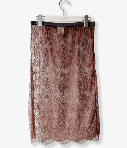 FUMIKA_UCHIDA/LEAVER LACE SKIRT(BROWN)