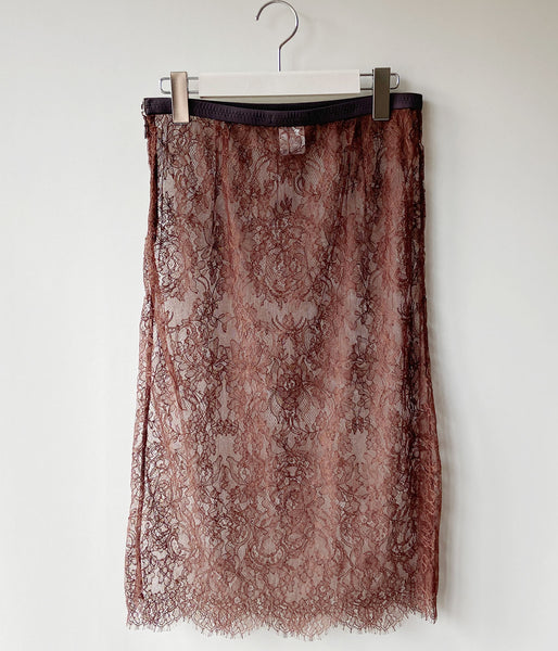 FUMIKA_UCHIDA/LEAVER LACE SKIRT(BROWN)