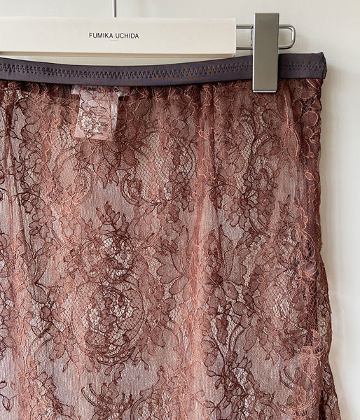 FUMIKA_UCHIDA/LEAVER LACE SKIRT(BROWN)