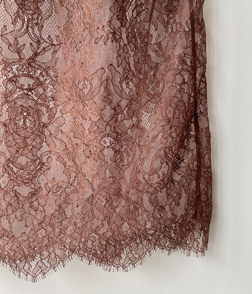 FUMIKA_UCHIDA/LEAVER LACE SKIRT(BROWN)