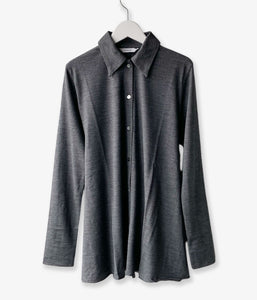 PHEENY/WOOL JERSEY DRAPE SHIRT(GRAY)