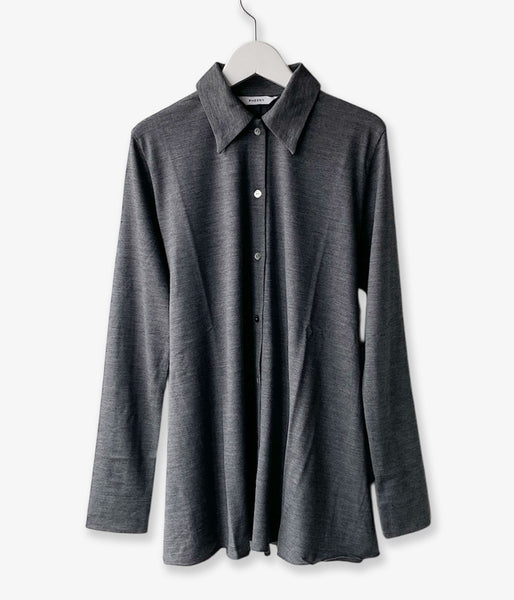 PHEENY/WOOL JERSEY DRAPE SHIRT(GRAY)