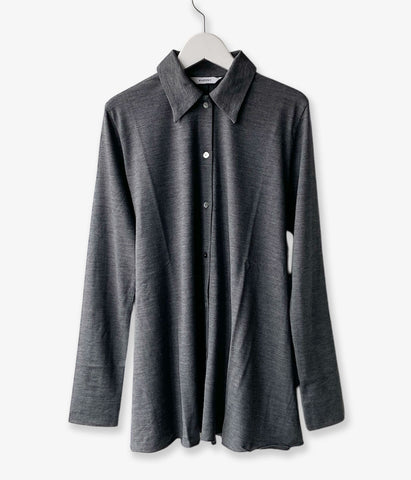PHEENY/WOOL JERSEY DRAPE SHIRT(GRAY)