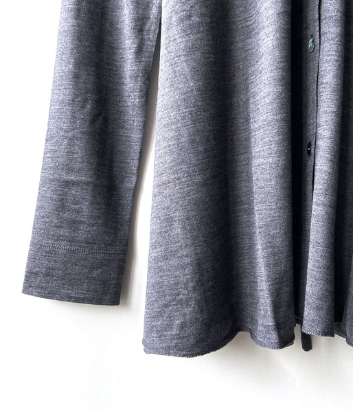 PHEENY/WOOL JERSEY DRAPE SHIRT(GRAY)