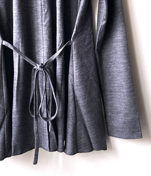PHEENY/WOOL JERSEY DRAPE SHIRT(GRAY)