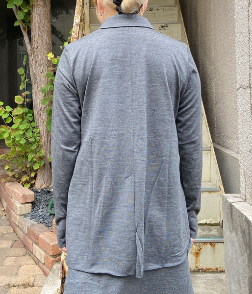 PHEENY/WOOL JERSEY DRAPE SHIRT(GRAY)