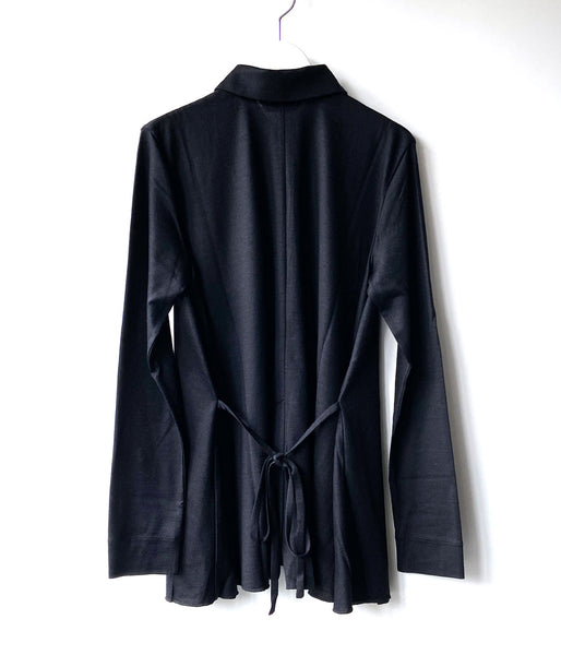 PHEENY/WOOL JERSEY DRAPE SHIRT(BLACK)