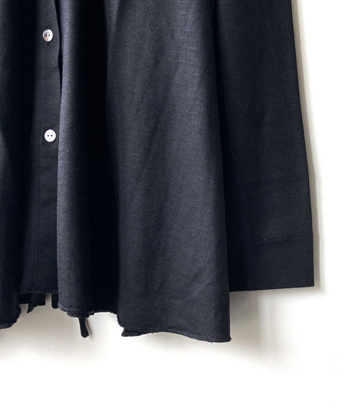 PHEENY/WOOL JERSEY DRAPE SHIRT(BLACK)
