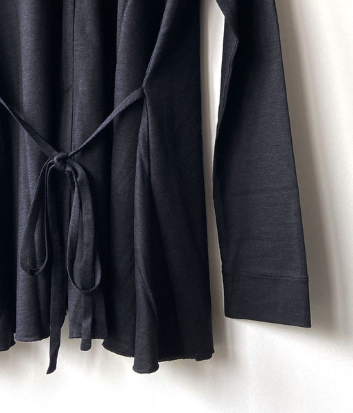 PHEENY/WOOL JERSEY DRAPE SHIRT(BLACK)