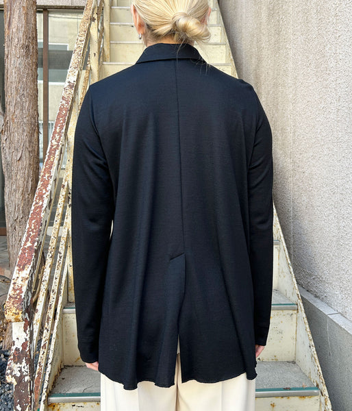 PHEENY/WOOL JERSEY DRAPE SHIRT(BLACK)