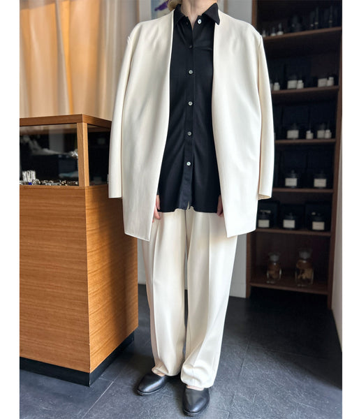 PHEENY/WOOL JERSEY DRAPE SHIRT(BLACK)