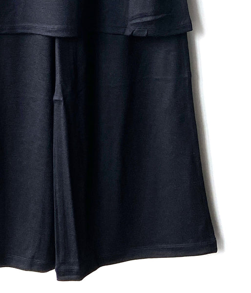 PHEENY/WOOL JERSEY LAYERED PANTS(BLACK)