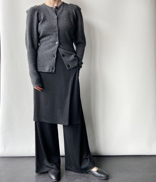 PHEENY/WOOL JERSEY LAYERED PANTS(BLACK)