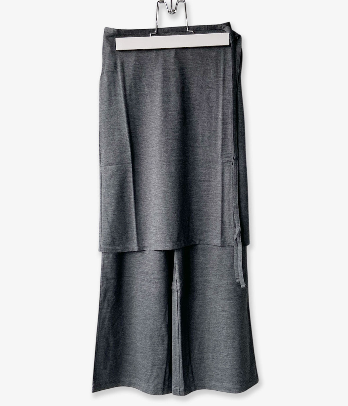 PHEENY/WOOL JERSEY LAYERED PANTS(GRAY)