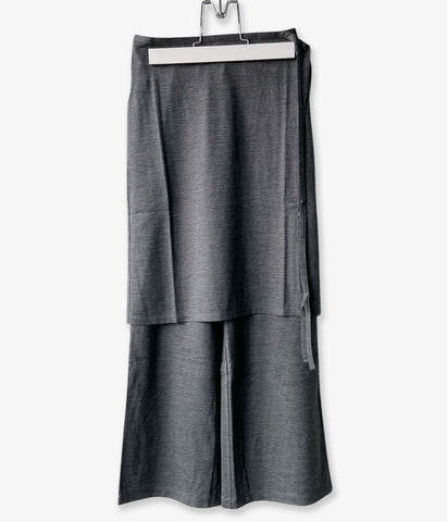 PHEENY/WOOL JERSEY LAYERED PANTS(GRAY)