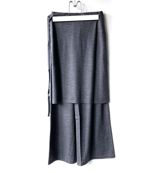 PHEENY/WOOL JERSEY LAYERED PANTS(GRAY)