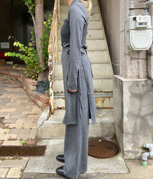 PHEENY/WOOL JERSEY LAYERED PANTS(GRAY)