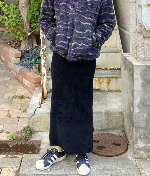 PHEENY/MOLE YARN WHOLEGARMENT LONG SKIRT(BLACK)