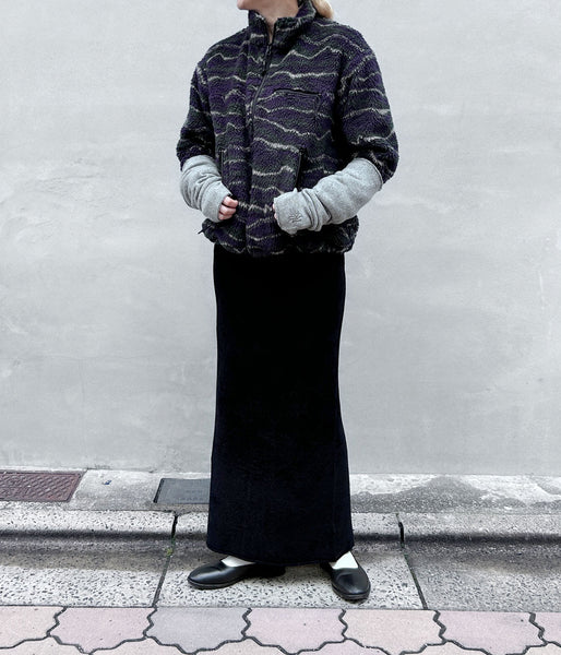 PHEENY/MOLE YARN WHOLEGARMENT LONG SKIRT(BLACK)