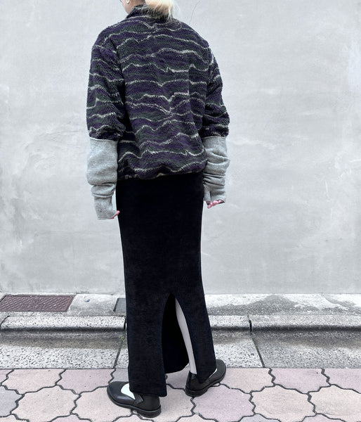 PHEENY/MOLE YARN WHOLEGARMENT LONG SKIRT(BLACK)