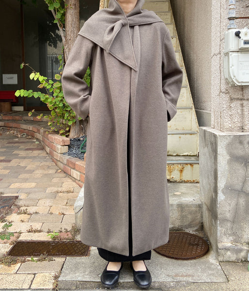 PHEENY/NEEDLE REVER STRETCH SCARF COAT(KHAKI)