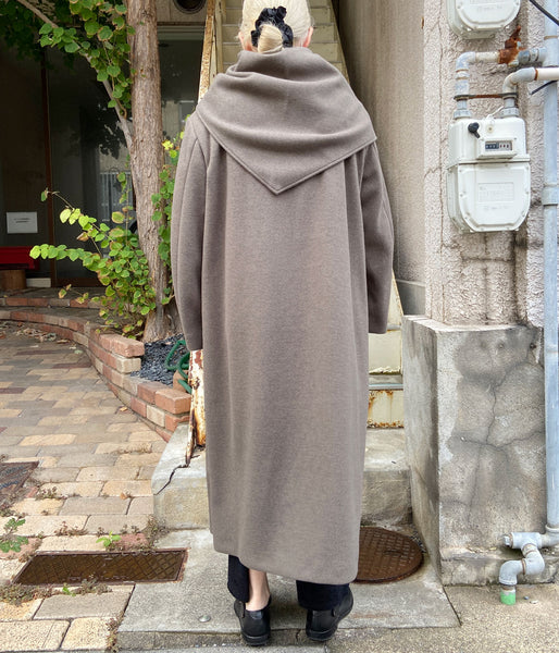 PHEENY/NEEDLE REVER STRETCH SCARF COAT(KHAKI)