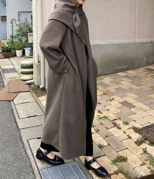 PHEENY/NEEDLE REVER STRETCH SCARF COAT(KHAKI)
