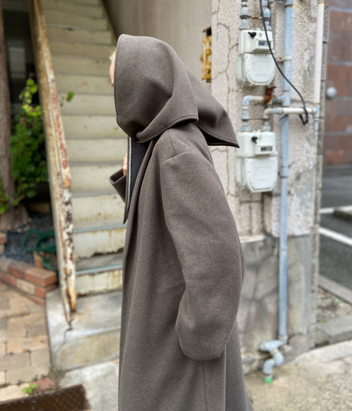 PHEENY/NEEDLE REVER STRETCH SCARF COAT(KHAKI)