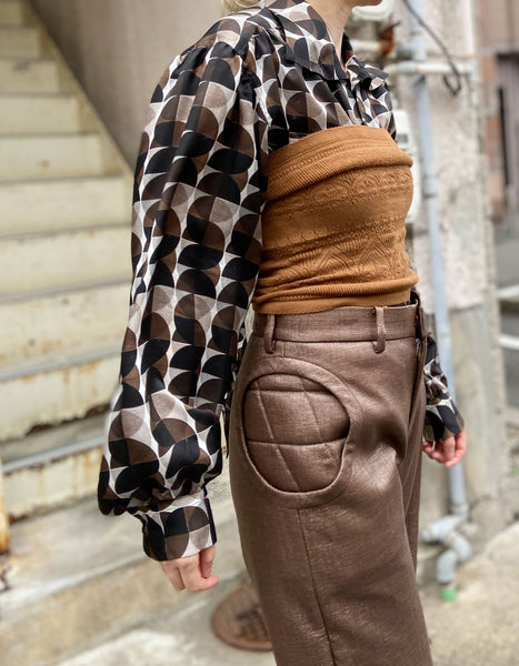 FUMIKA_UCHIDA/SILK LACE KNITTING BELLYBAND(LIGHT BROWN)