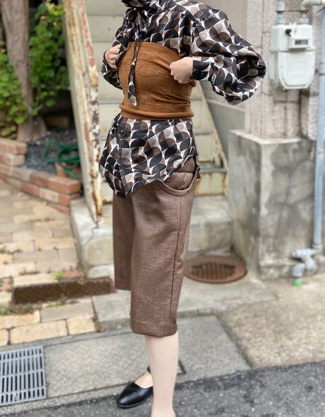FUMIKA_UCHIDA/SILK LACE KNITTING BELLYBAND(LIGHT BROWN)