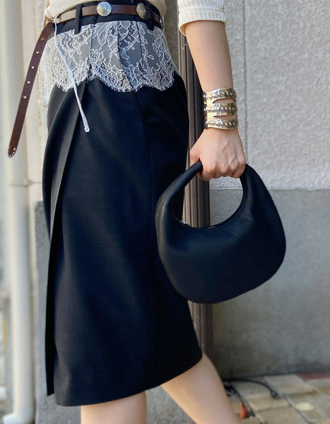 Aeta/DEER LEATHER ONE SHOULDER S(BLACK)