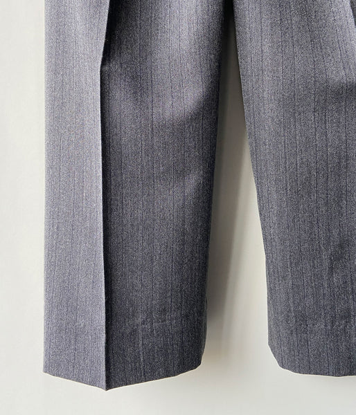 FUMIKA_UCHIDA/HERRINGBONE BELTED WIDE 2TUCK PANTS(GREY)