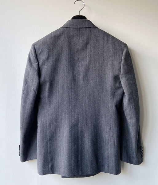 FUMIKA_UCHIDA/HERRINGBONE PEAKED LAPEL DOUBLE JACKET(GREY)