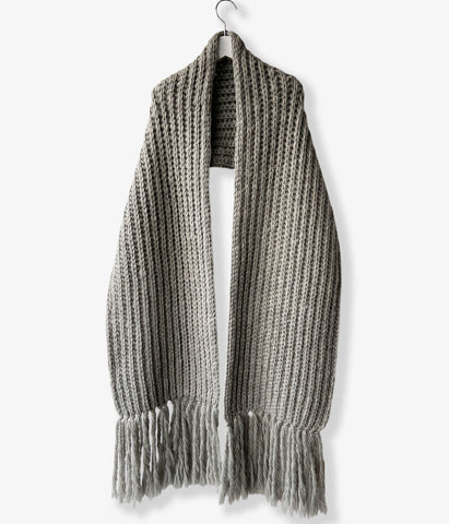nowos/WOOL SCARF(GRAY)