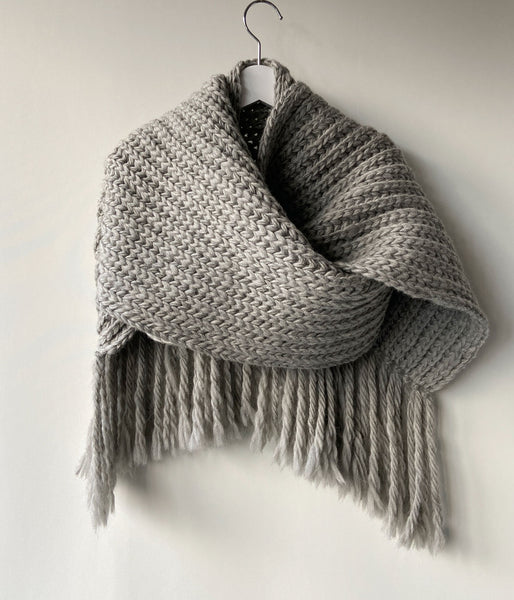 nowos/WOOL SCARF(GRAY)
