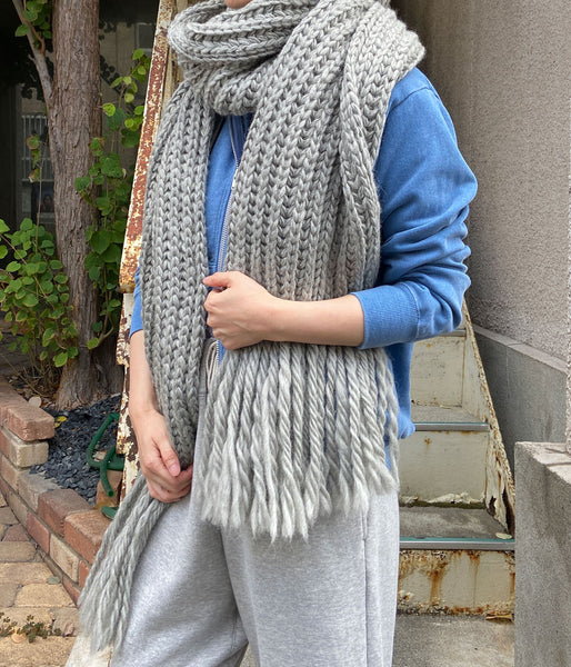 nowos/WOOL SCARF(GRAY)