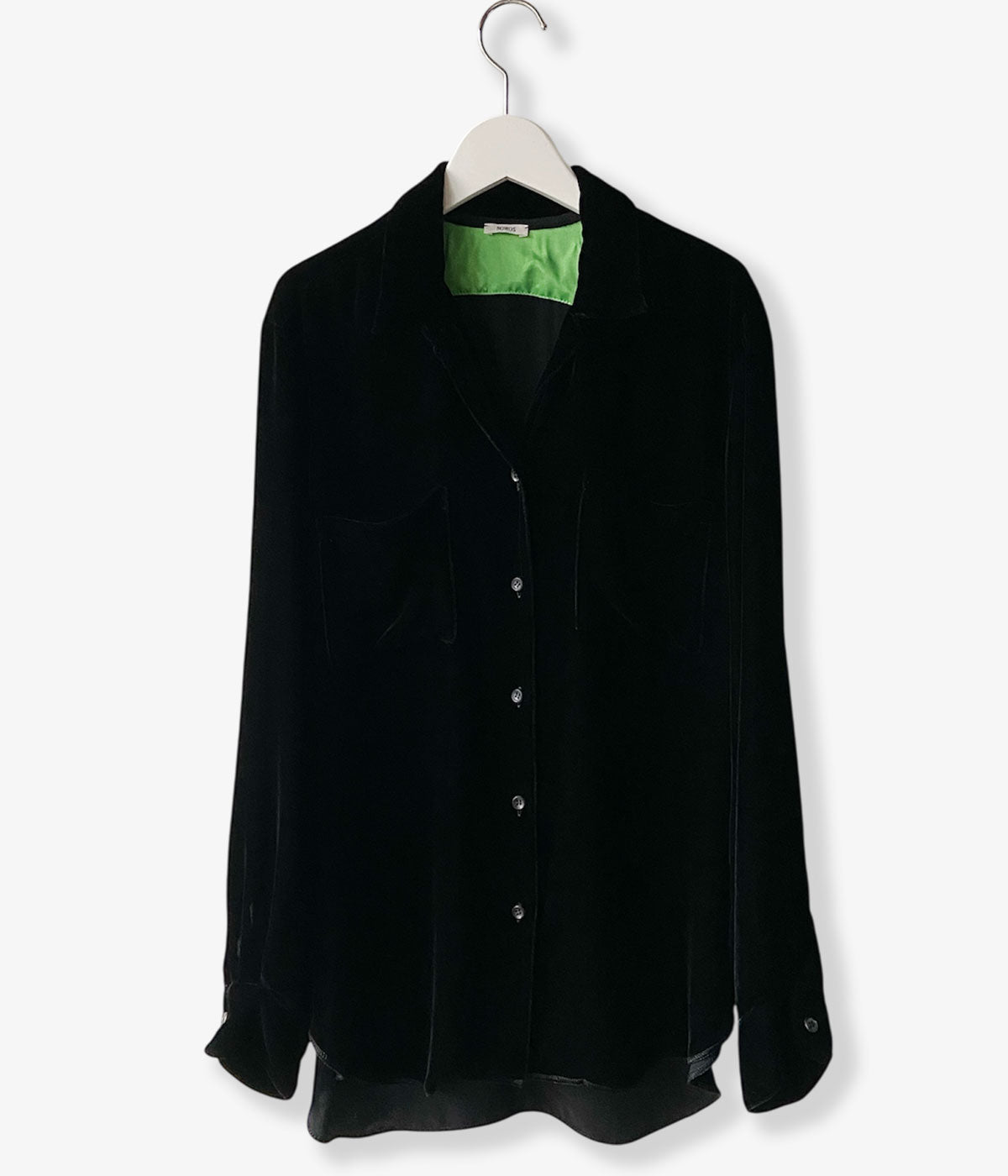 nowos/VELOUR SHIRT(BLACK)