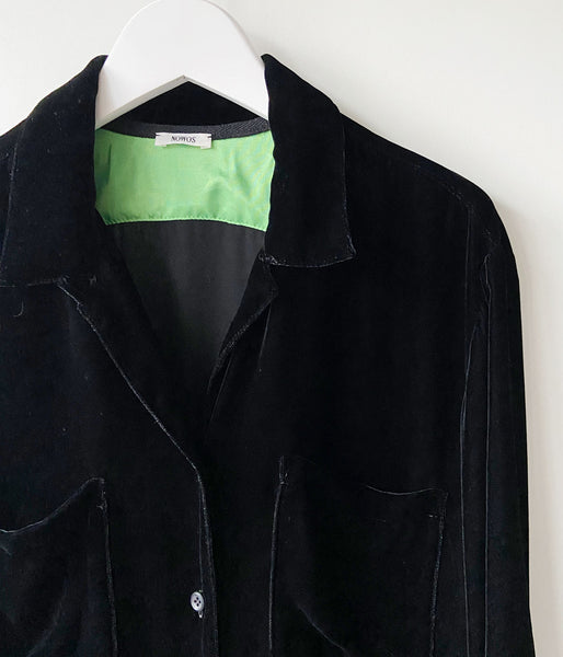 nowos/VELOUR SHIRT(BLACK)