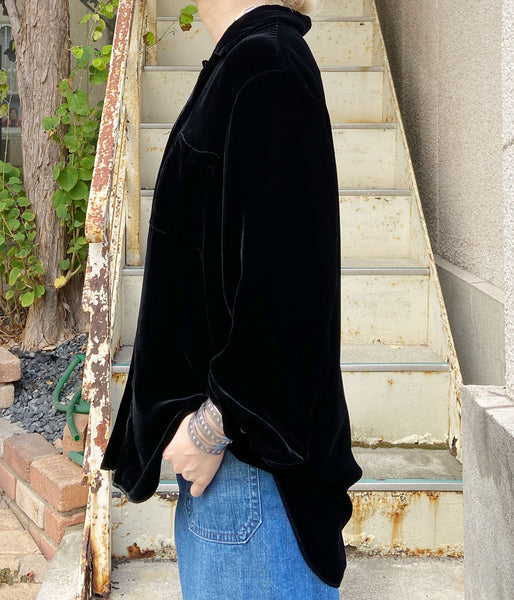 nowos/VELOUR SHIRT(BLACK)