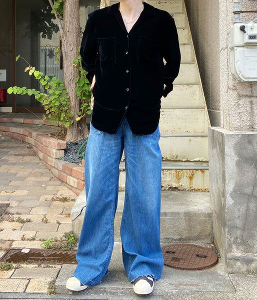 nowos/VELOUR SHIRT(BLACK)