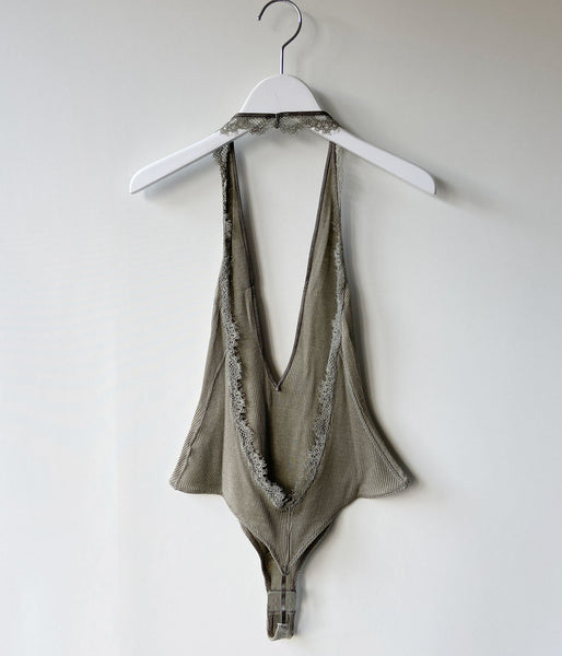 FUMIKA_UCHIDA/RIB HALTER-NECK BODYSUIT(SAGE)