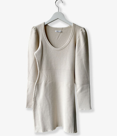 FUMIKA_UCHIDA/RIB STITCH U-NECK UNDERWEAR(IVORY)