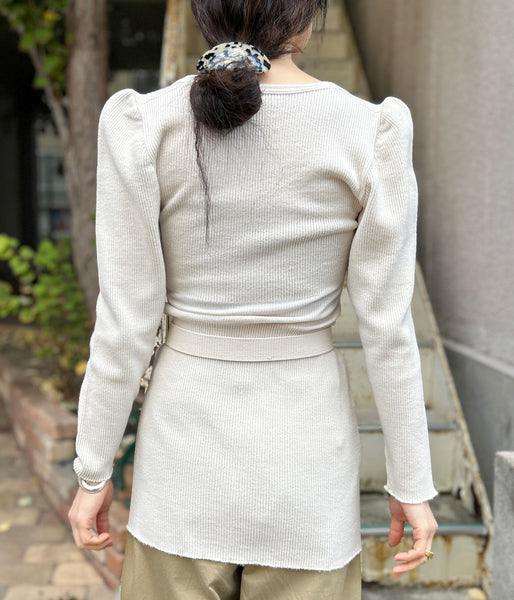 FUMIKA_UCHIDA/RIB STITCH U-NECK UNDERWEAR(IVORY)