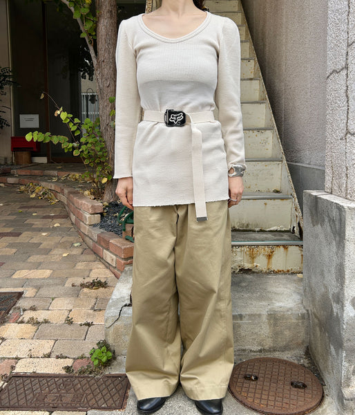 FUMIKA_UCHIDA/RIB STITCH U-NECK UNDERWEAR(IVORY)