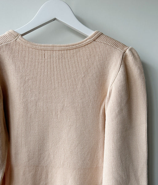 FUMIKA_UCHIDA/RIB STITCH U-NECK UNDERWEAR(PINKBEIGE)
