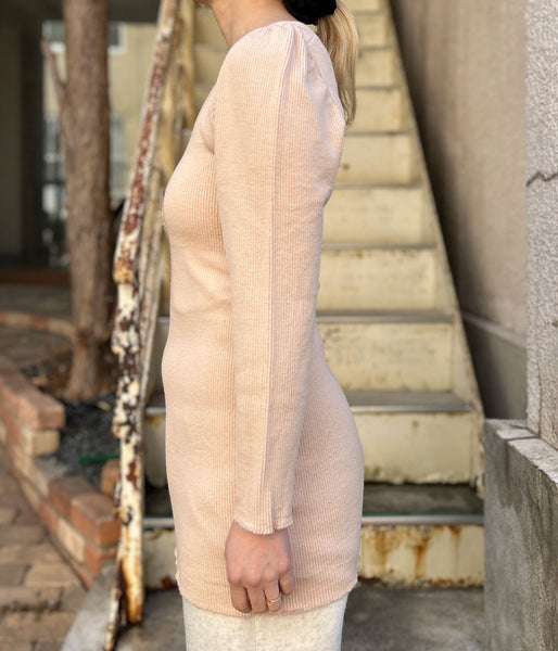 FUMIKA_UCHIDA/RIB STITCH U-NECK UNDERWEAR(PINKBEIGE)