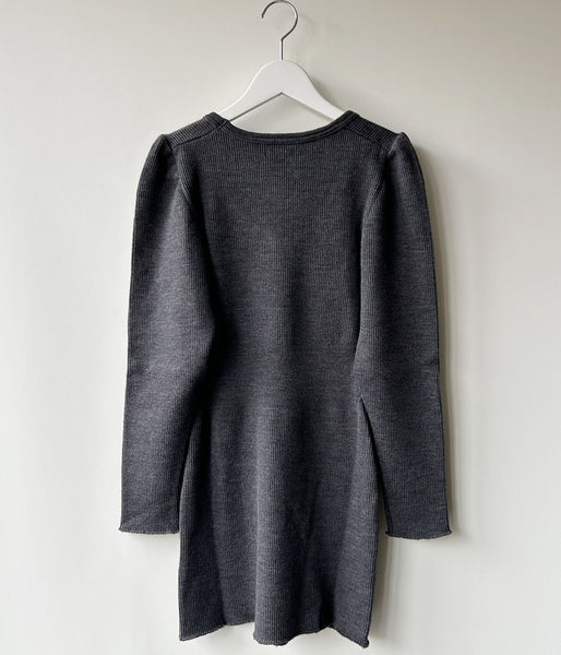FUMIKA_UCHIDA/RIB STITCH U-NECK UNDERWEAR(TOP CHARCOAL)