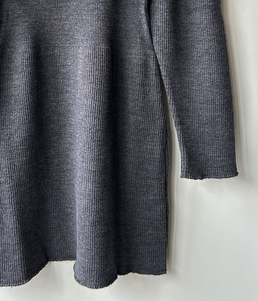 FUMIKA_UCHIDA/RIB STITCH U-NECK UNDERWEAR(TOP CHARCOAL)