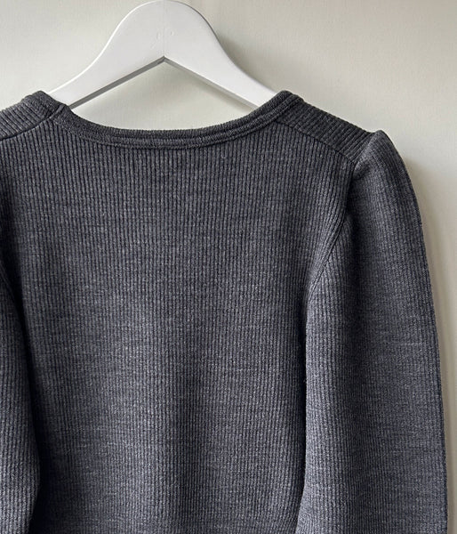 FUMIKA_UCHIDA/RIB STITCH U-NECK UNDERWEAR(TOP CHARCOAL)