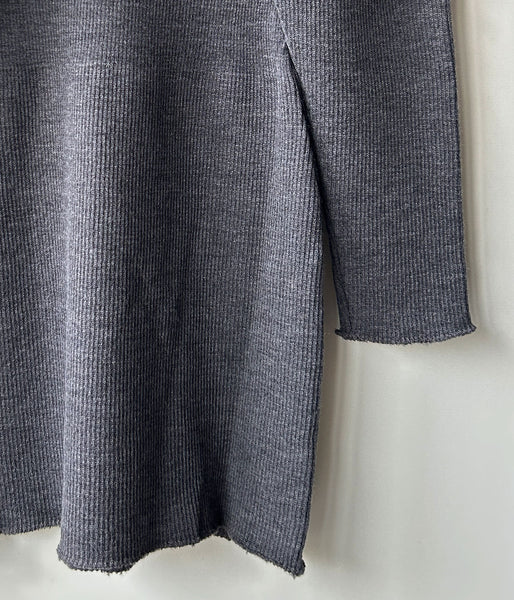 FUMIKA_UCHIDA/RIB STITCH U-NECK UNDERWEAR(TOP CHARCOAL)